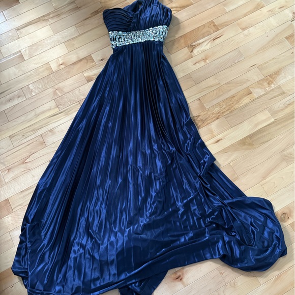 My Michelle Navy blue prom formal dress/gown Sz 3 - Picture 1 of 3